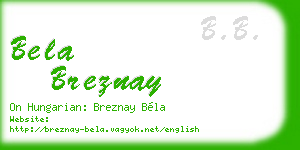 bela breznay business card